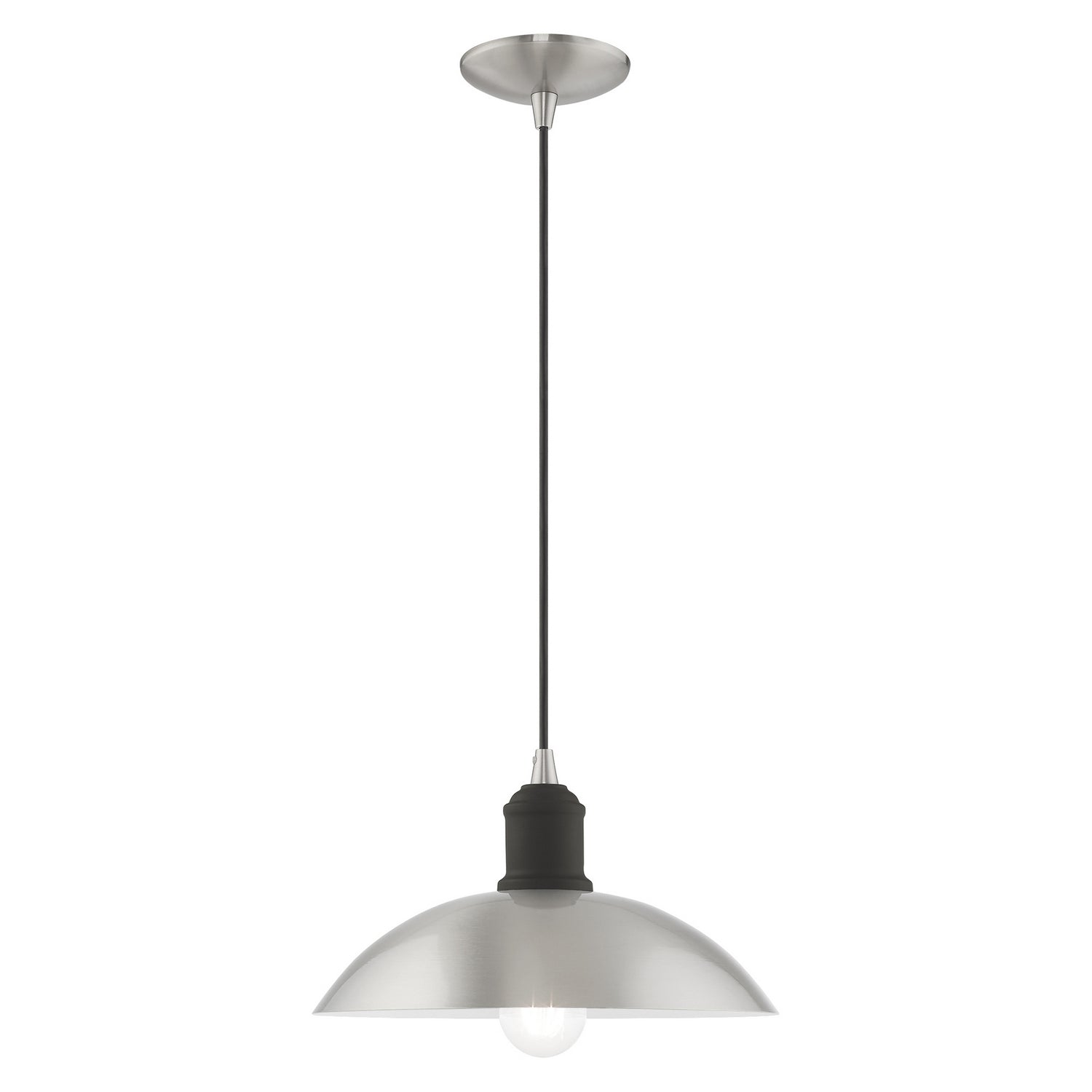 Livex Lighting - 41193-91 - One Light Mini Pendant - Metal Shade Mini Pendants - Brushed Nickel w/ Bronze