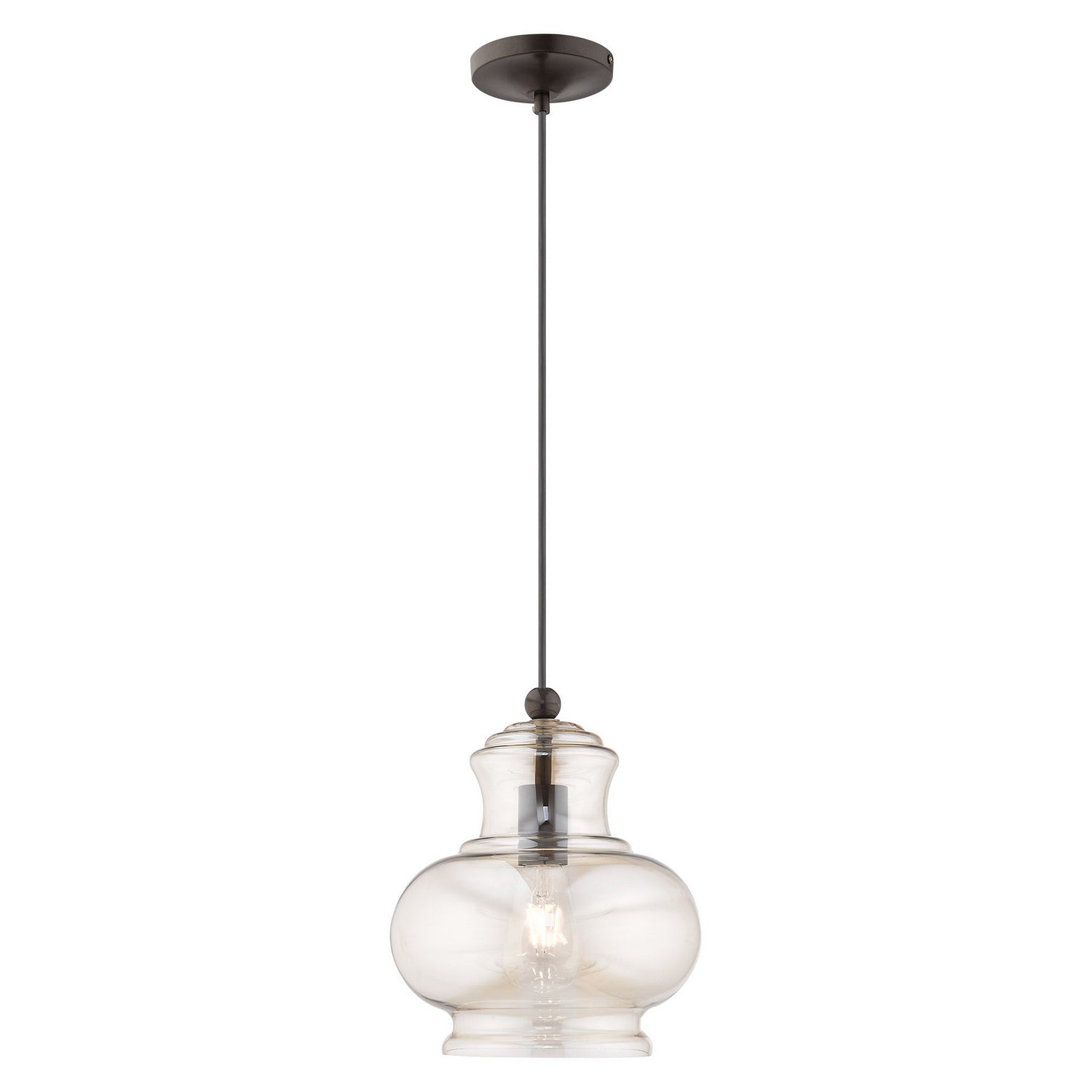 Livex Lighting - 41222-92 - One Light Mini Pendant - Hand Blown Art Glass Mini Pendants - English Bronze