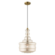 Livex Lighting - 41225-01 - One Light Mini Pendant - Hand Blown Art Glass Mini Pendants - Antique Brass