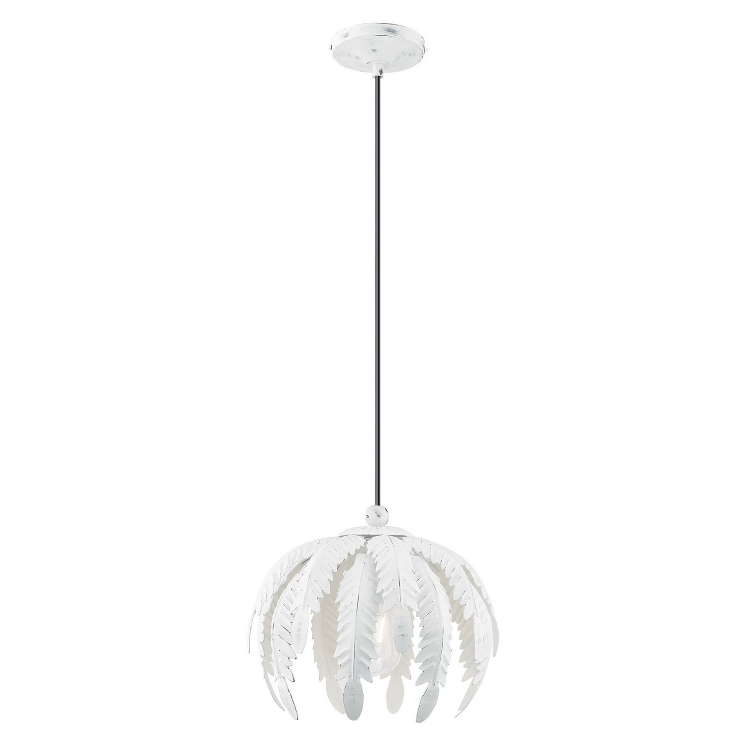 Livex Lighting - 41231-60 - One Light Mini Pendant - Acanthus - Hand Applied Antique White