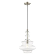 Livex Lighting - 41238-91 - One Light Mini Pendant - Hand Blown Art Glass Mini Pendants - Brushed Nickel