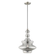 Livex Lighting - 41245-91 - One Light Mini Pendant - Hand Blown Art Glass Mini Pendants - Brushed Nickel