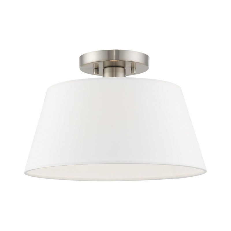 Livex Lighting - 41312-91 - One Light Ceiling Mount - Belclaire - Brushed Nickel