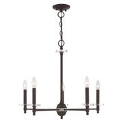 Livex Lighting - 42705-07 - Five Light Chandelier - Bennington - Bronze w/ Brushed Nickel