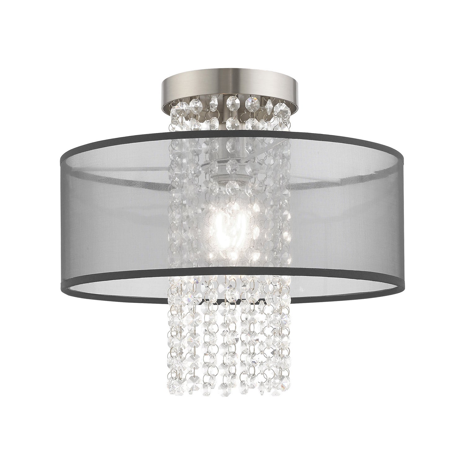 Livex Lighting - 43202-91 - One Light Ceiling Mount - Bella Vista - Brushed Nickel