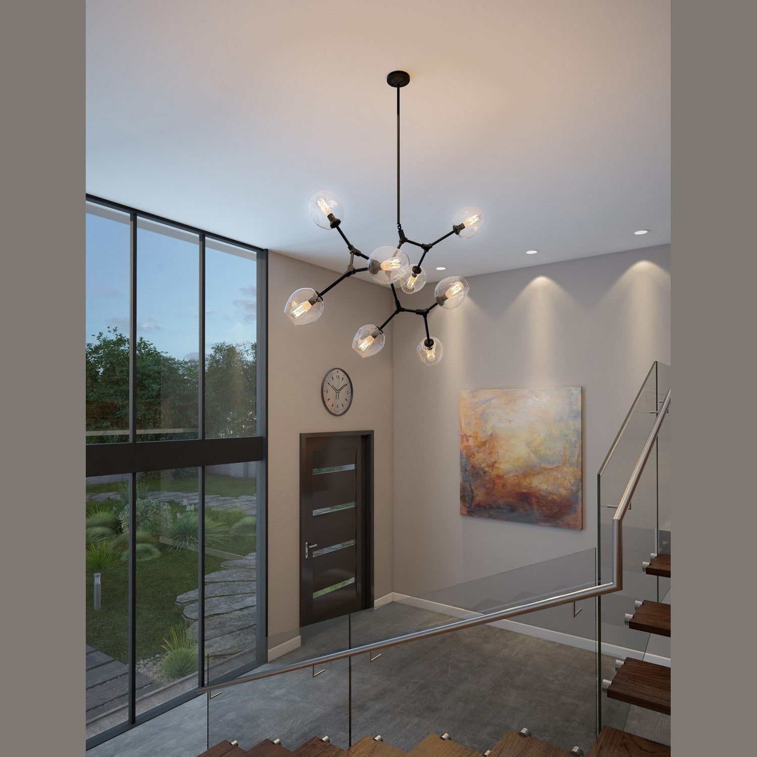Artcraft - JA14028BK - Eight Light Chandelier - Organic - Black