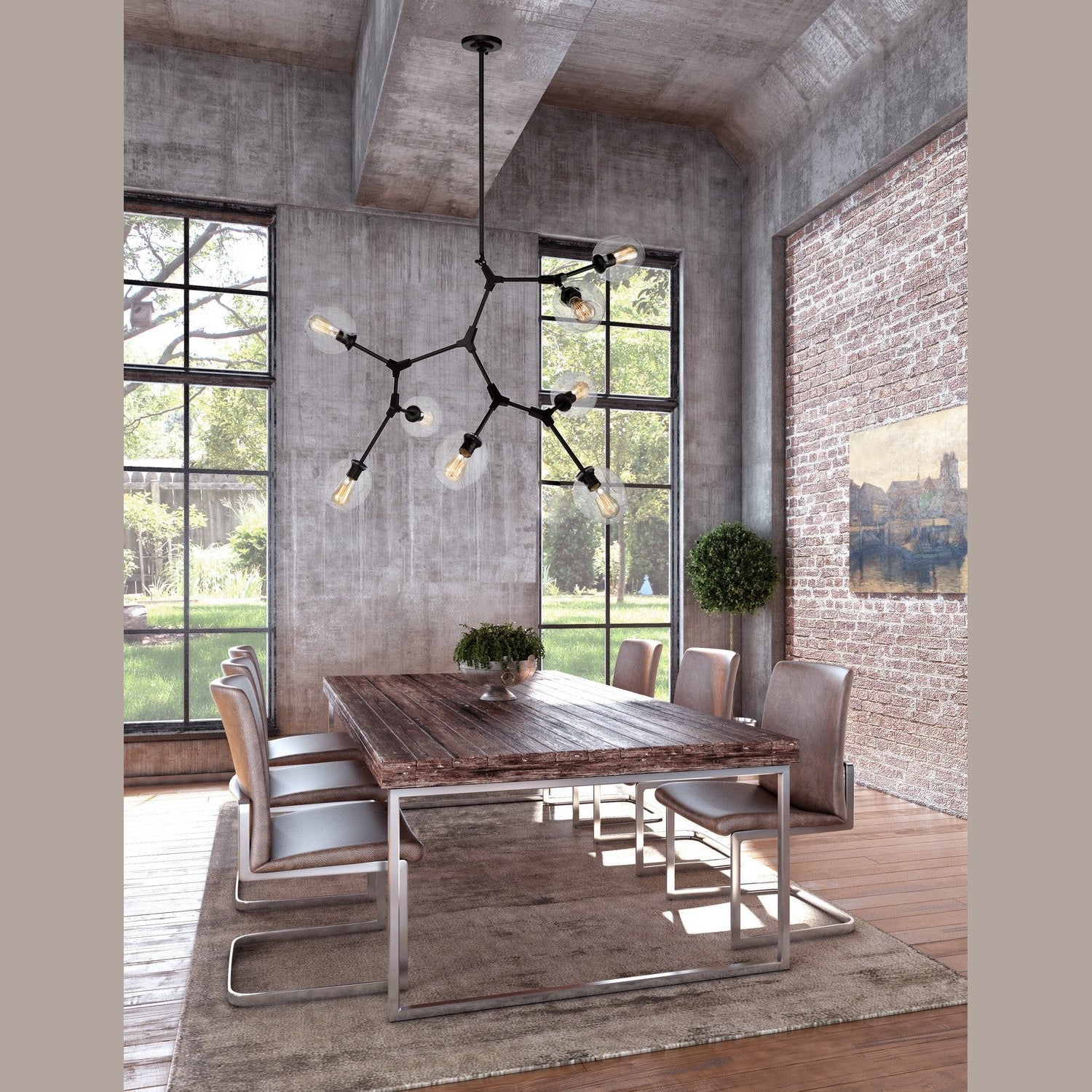 Artcraft - JA14028BK - Eight Light Chandelier - Organic - Black