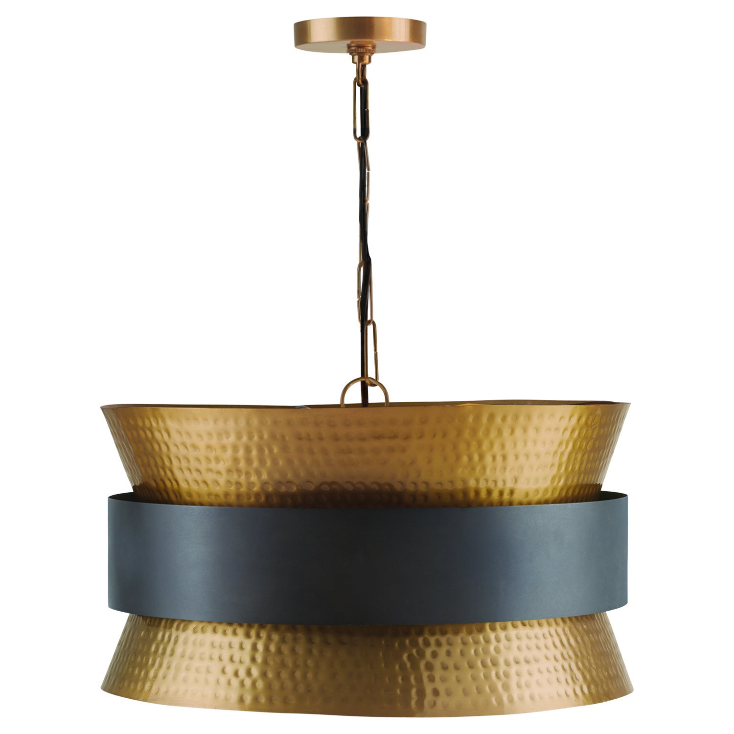 Capital Lighting - 330446PZ - Four Light Pendant - Loren - Patinaed Brass and Dark Zinc