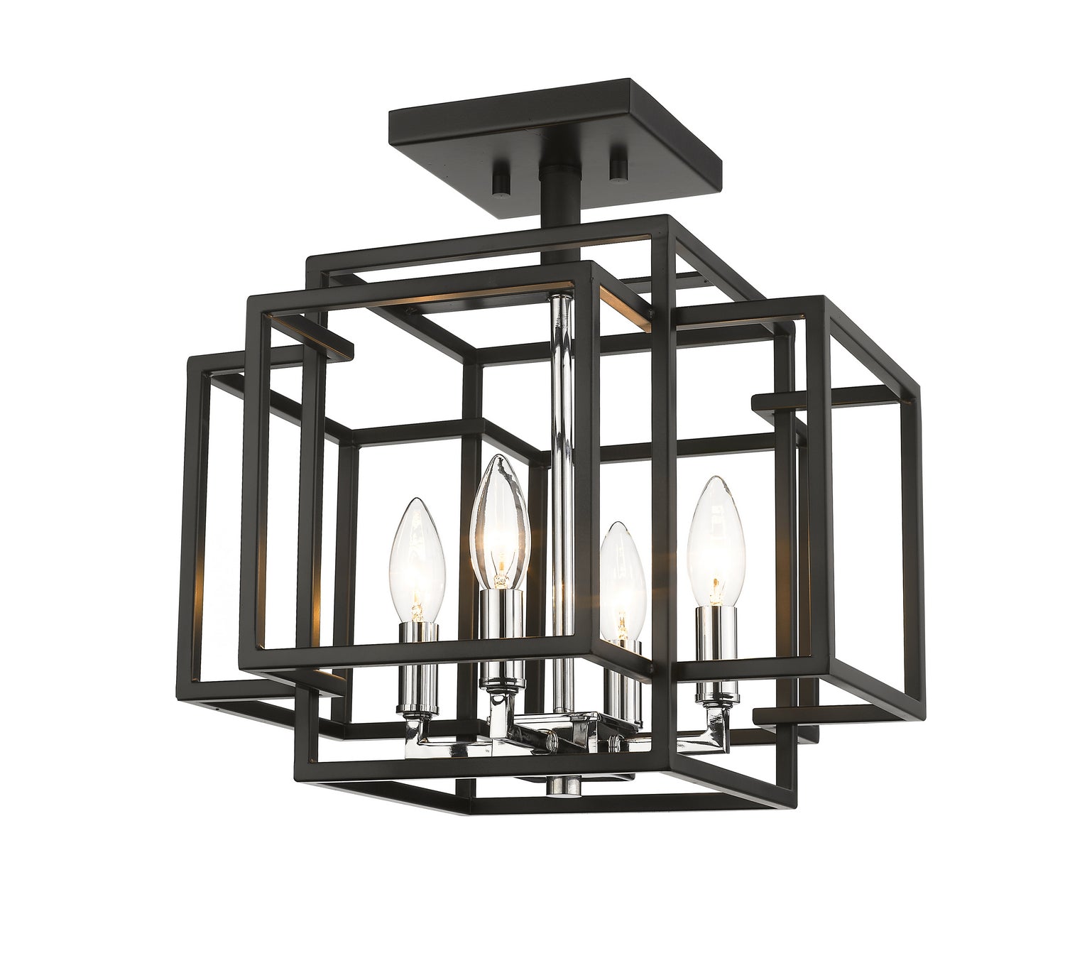 Z-Lite - 454SF-BK-CH - Four Light Semi Flush Mount - Titania - Black + Chrome