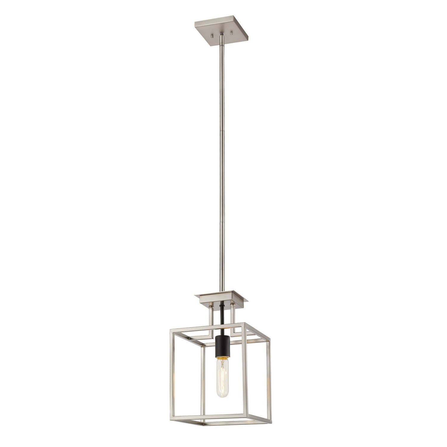 Z-Lite - 456MP-BN-BK - One Light Pendant - Quadra - Brushed Nickel + Matte Black