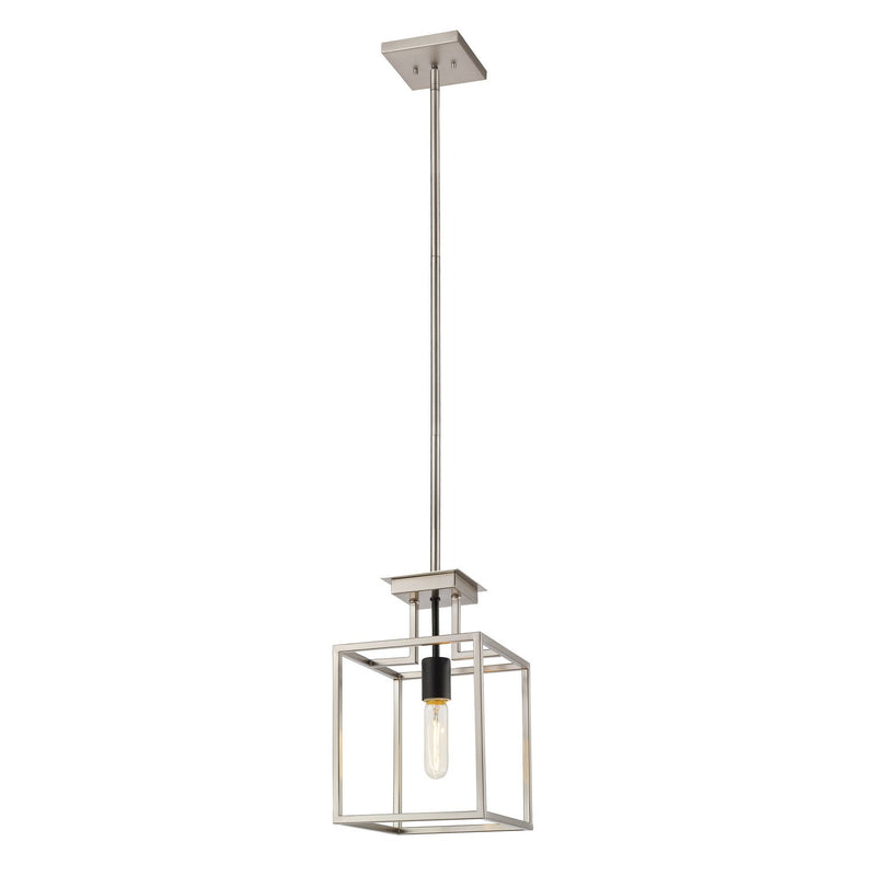 Z-Lite - 456MP-BN-BK - One Light Pendant - Quadra - Brushed Nickel + Matte Black