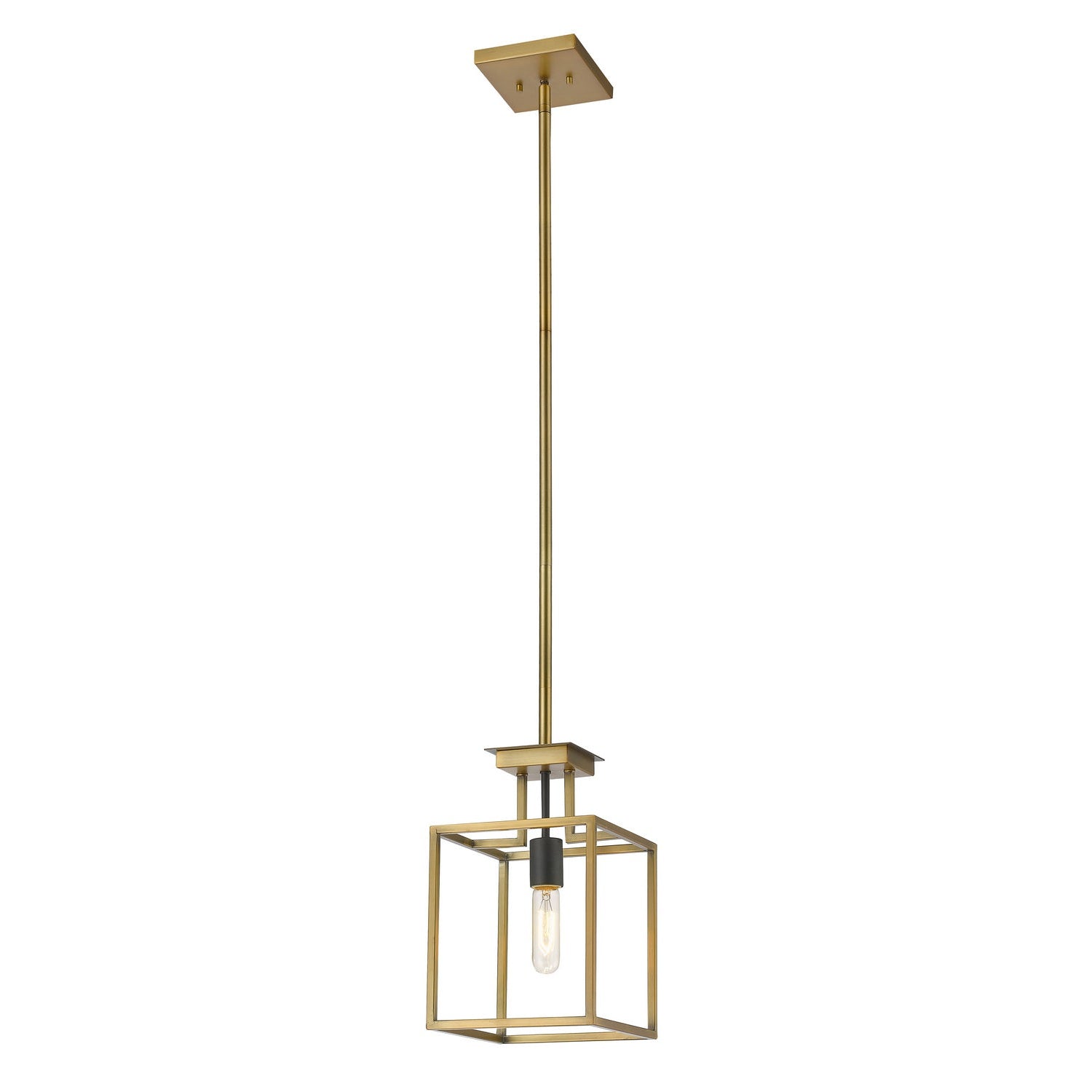 Z-Lite - 456MP-OBR-BRZ - One Light Pendant - Quadra - Olde Brass + Bronze