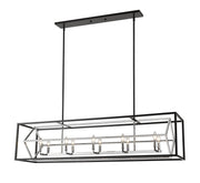 Z-Lite - 457-10L-CH-MB - Ten Light Linear Chandelier - Euclid - Chrome + Matte Black