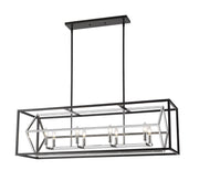 Z-Lite - 457-8L-CH-MB - Eight Light Linear Chandelier - Euclid - Chrome + Matte Black