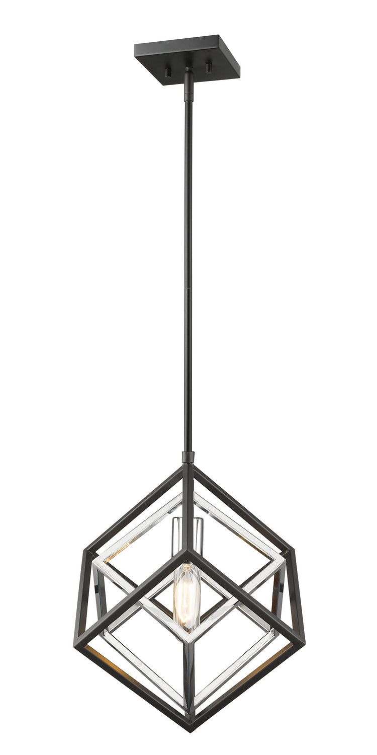 Z-Lite - 457MP-CH-MB - One Light Pendant - Euclid - Chrome + Matte Black