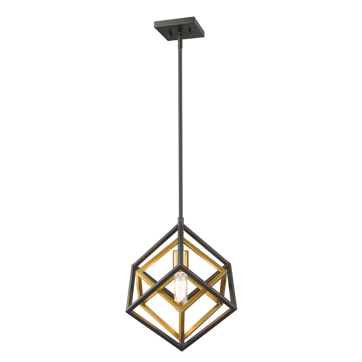 Z-Lite - 457MP-OBR-BRZ - One Light Pendant - Euclid - Olde Brass + Bronze