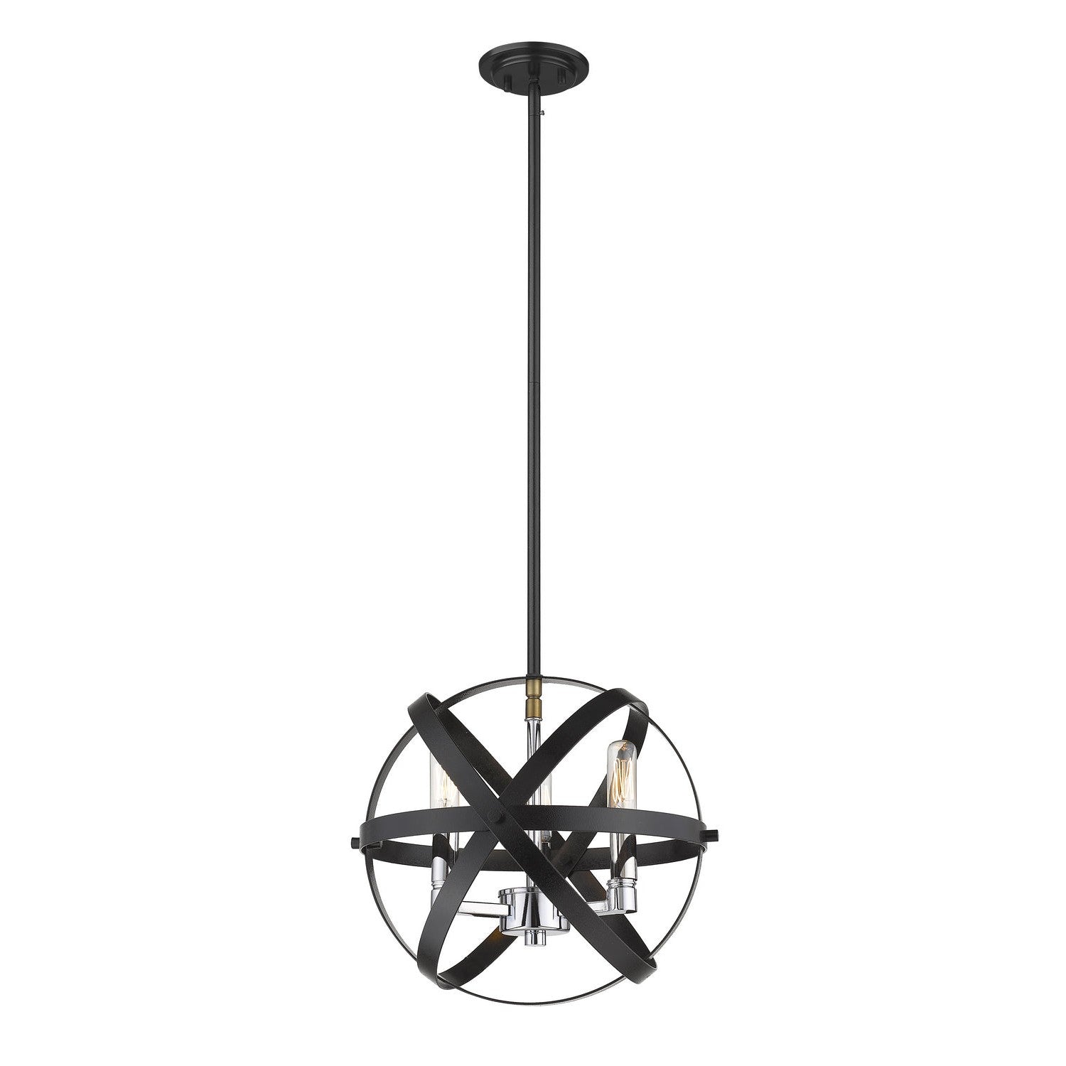Z-Lite - 463-12HBK-CH - Three Light Pendant - Cavallo - Hammered Black + Chrome