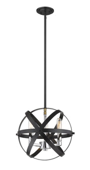 Z-Lite - 463-12HBK-CH - Three Light Pendant - Cavallo - Hammered Black + Chrome
