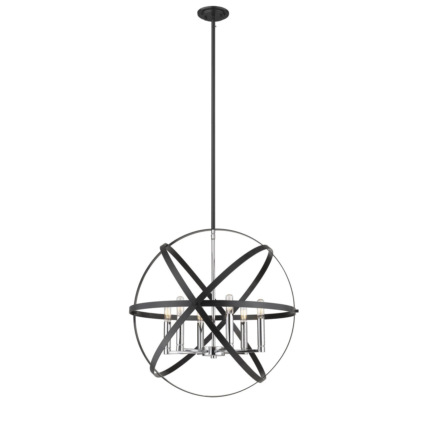 Z-Lite - 463-24HBK-CH - Six Light Chandelier - Cavallo - Hammered Black + Chrome