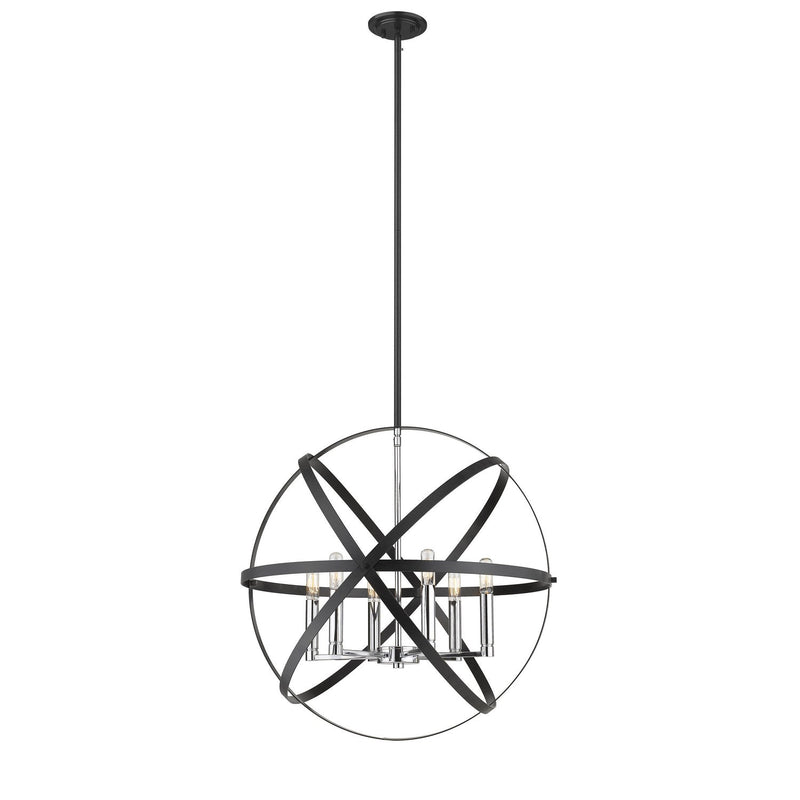 Z-Lite - 463-24HBK-CH - Six Light Chandelier - Cavallo - Hammered Black + Chrome