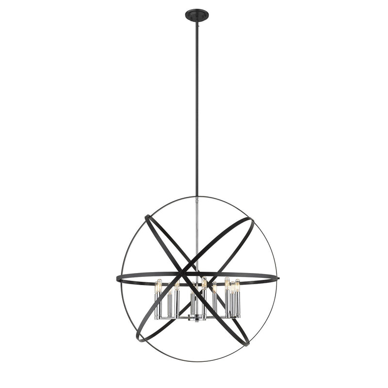 Z-Lite - 463-36HBK-CH - Ten Light Chandelier - Cavallo - Hammered Black + Chrome