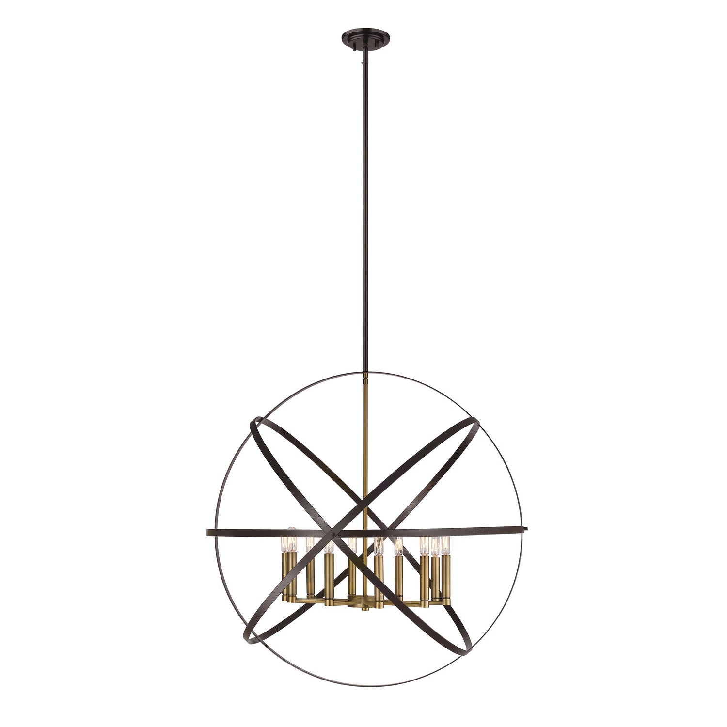 Z-Lite - 463-36HBRZ-OBR - Ten Light Chandelier - Cavallo - Hammered Bronze + Olde Brass