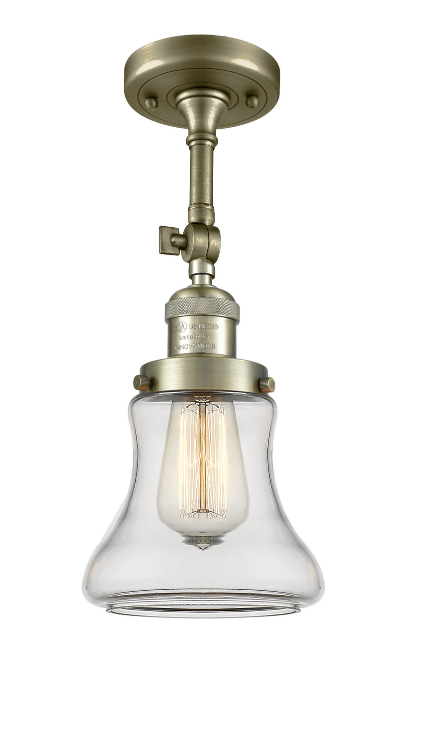 Innovations - 201F-AB-G192 - One Light Semi-Flush Mount - Franklin Restoration - Antique Brass