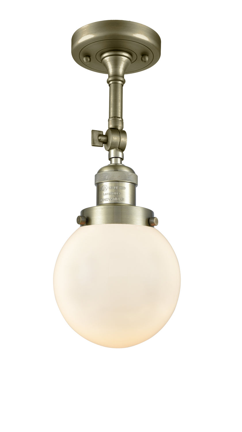 Innovations - 201F-AB-G201-6 - One Light Semi-Flush Mount - Franklin Restoration - Antique Brass