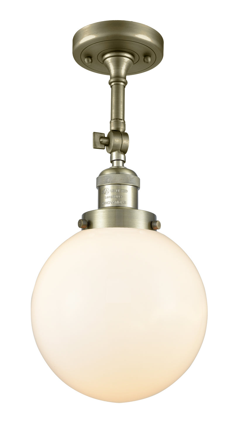 Innovations - 201F-AB-G201-8 - One Light Semi-Flush Mount - Franklin Restoration - Antique Brass