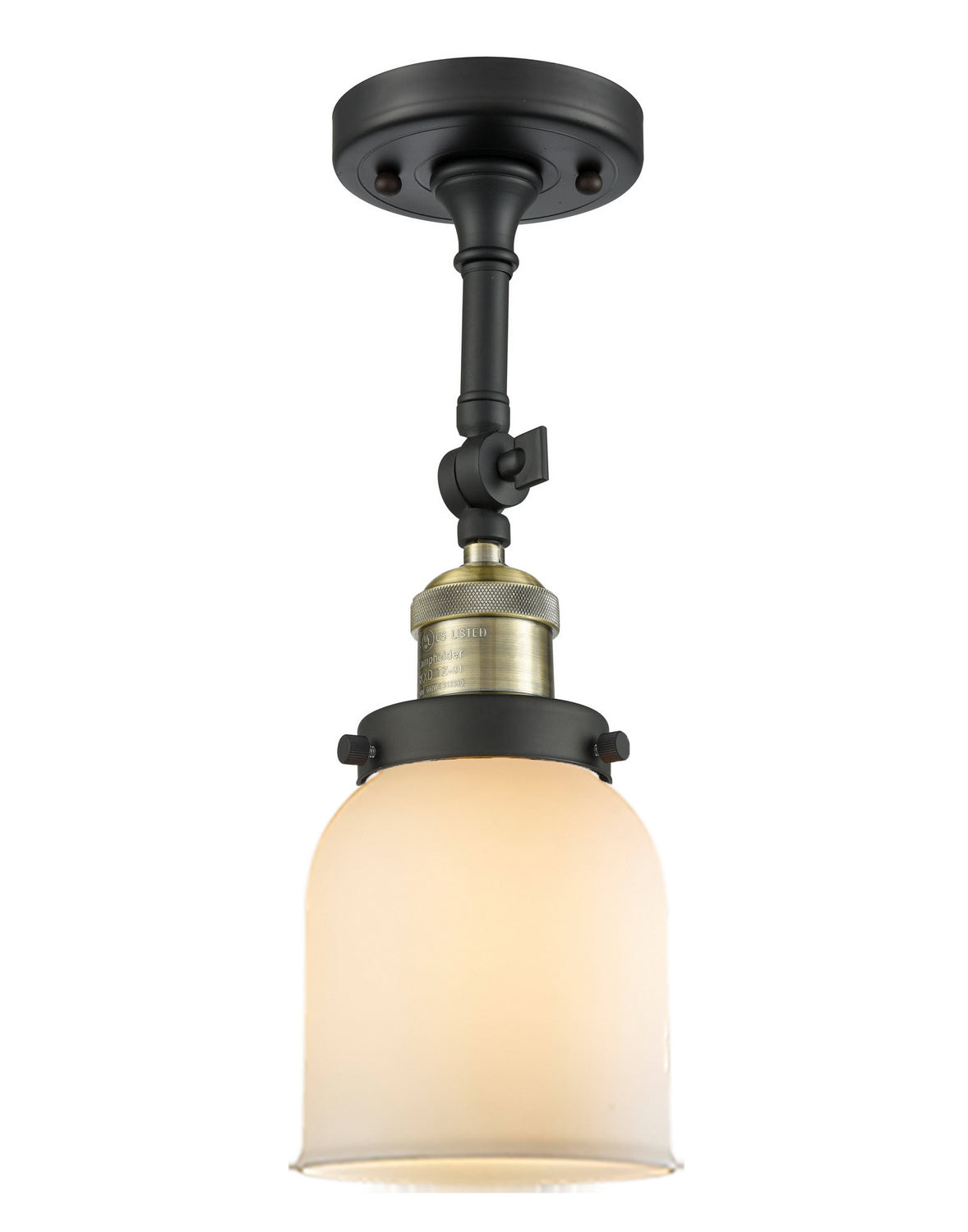Innovations - 201F-BAB-G51 - One Light Semi-Flush Mount - Franklin Restoration - Black Antique Brass