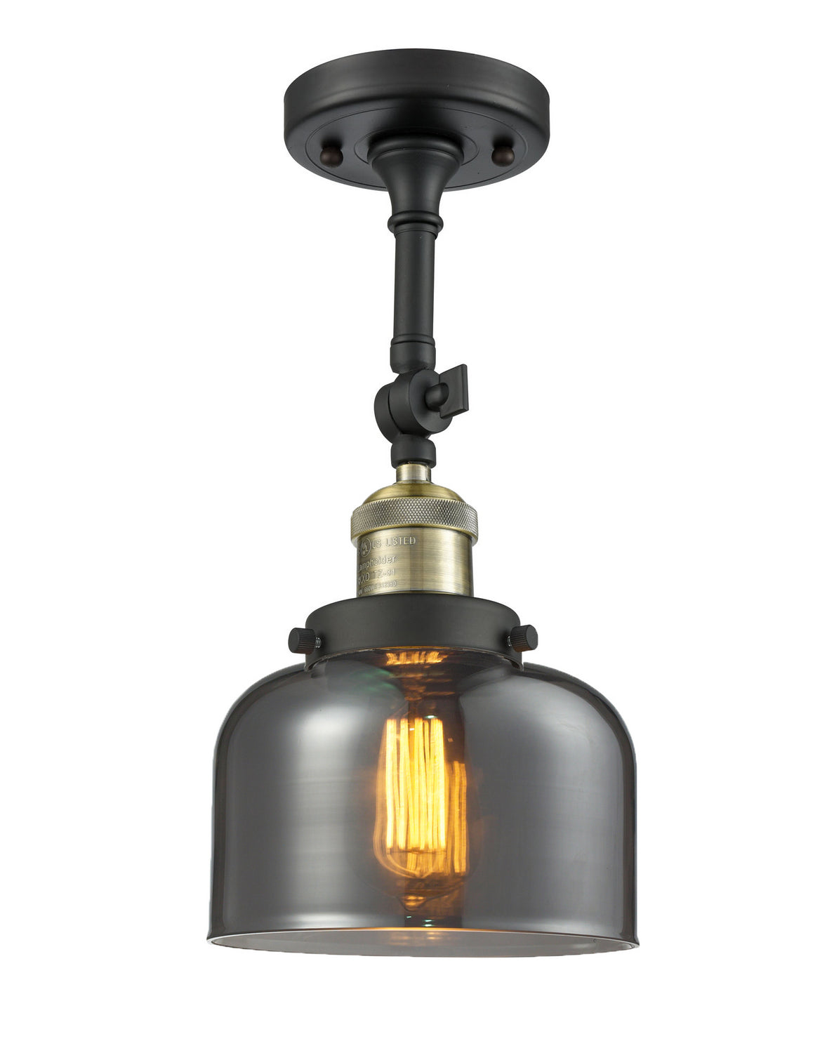 Innovations - 201F-BAB-G73 - One Light Semi-Flush Mount - Franklin Restoration - Black Antique Brass
