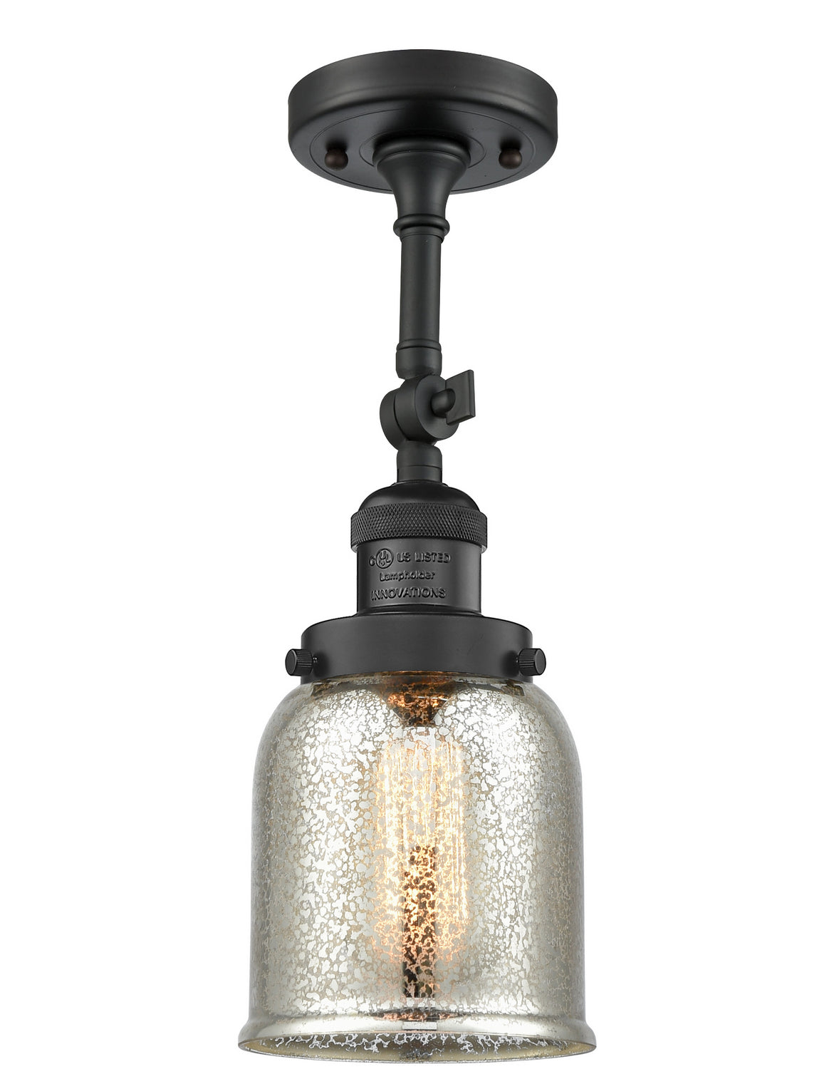 Innovations - 201F-BK-G58 - One Light Semi-Flush Mount - Franklin Restoration - Matte Black