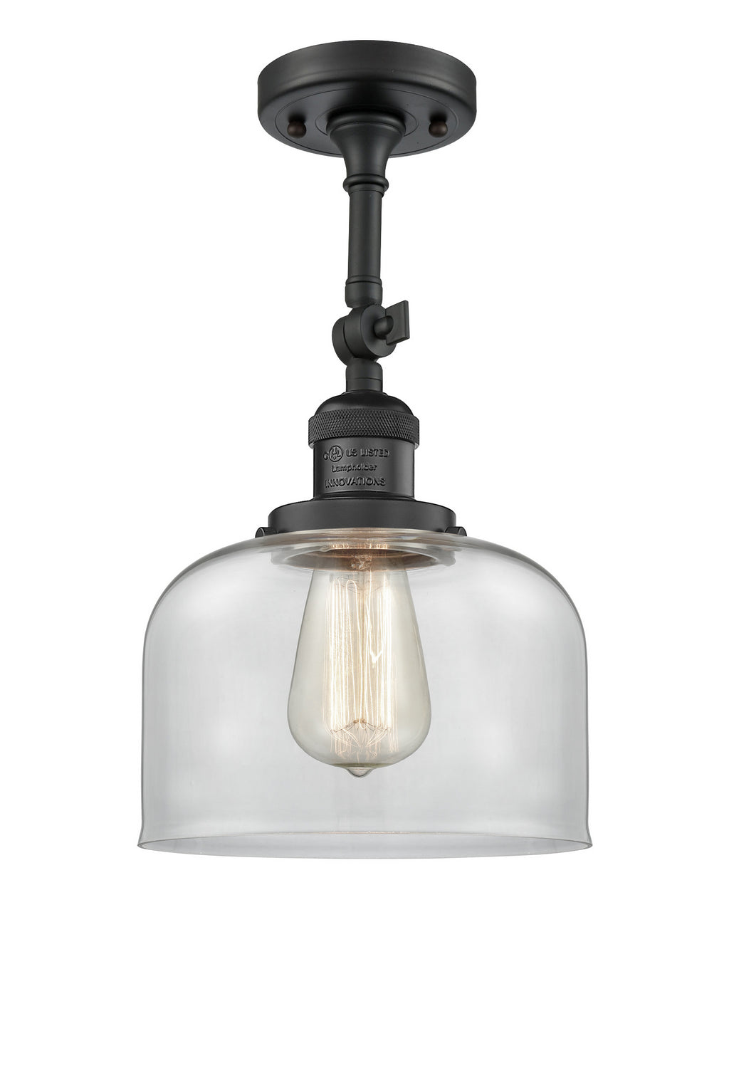 Innovations - 201F-BK-G72 - One Light Semi-Flush Mount - Franklin Restoration - Matte Black
