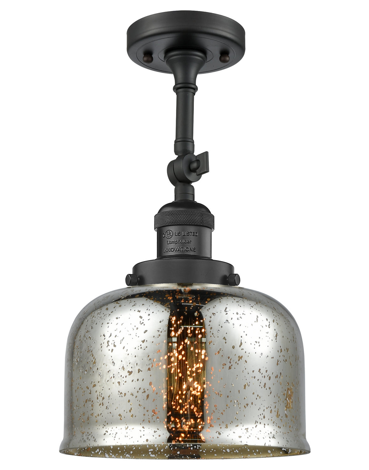 Innovations - 201F-BK-G78 - One Light Semi-Flush Mount - Franklin Restoration - Matte Black