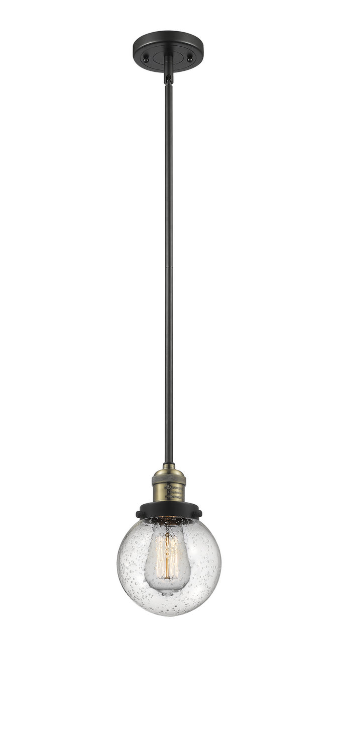 Innovations - 201S-BAB-G204-6 - One Light Mini Pendant - Franklin Restoration - Black Antique Brass