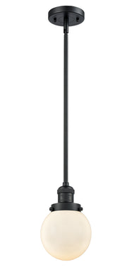 Innovations - 201S-BK-G201-6 - One Light Mini Pendant - Franklin Restoration - Matte Black