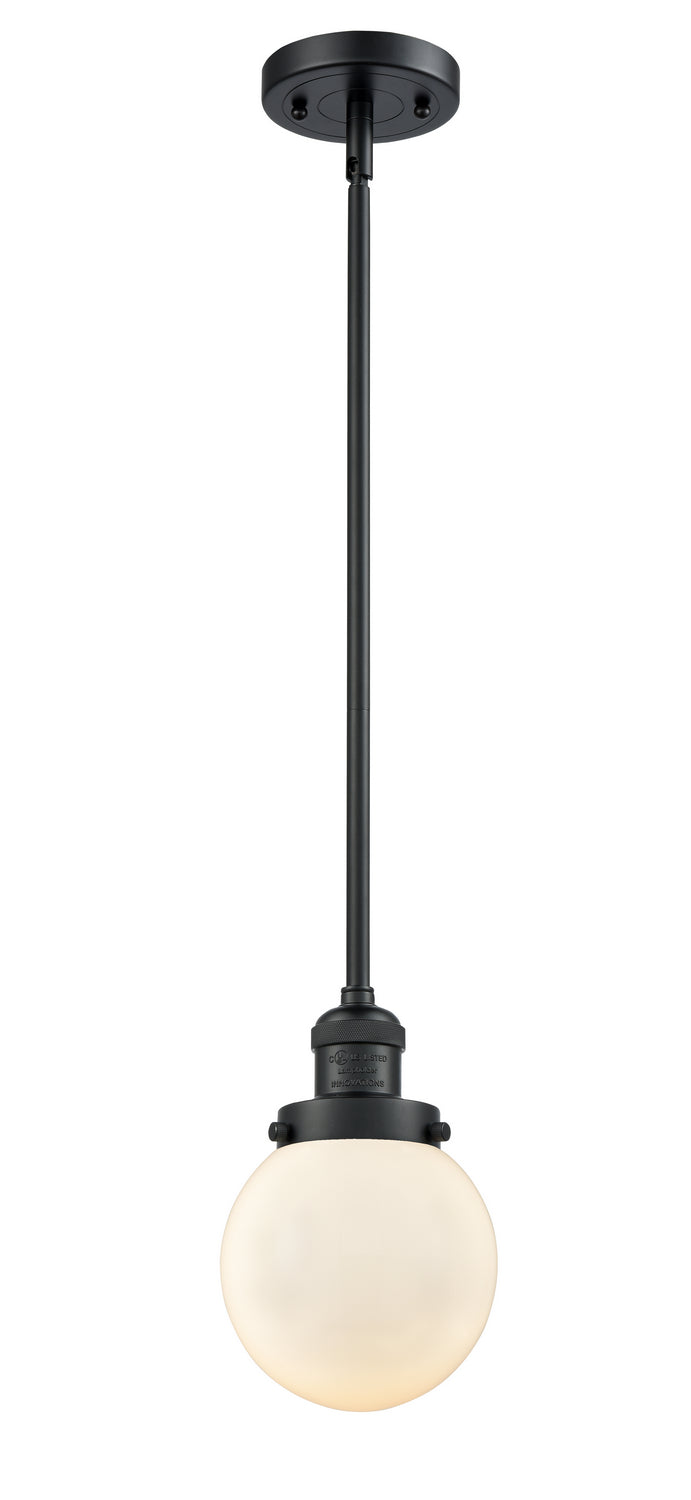 Innovations - 201S-BK-G201-6 - One Light Mini Pendant - Franklin Restoration - Matte Black