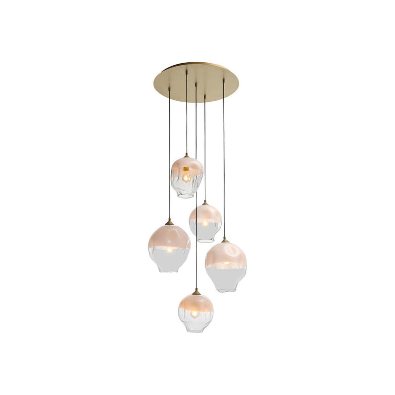 Avenue Lighting - HF8145-BB-WH - Five Light Pendant - Sonoma Ave. - Brushed Brass