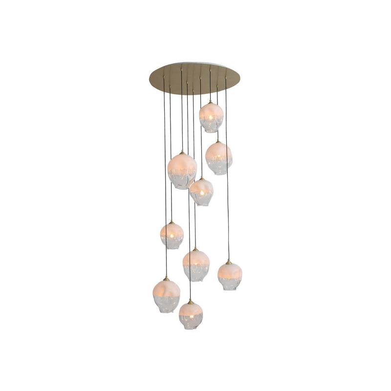 Avenue Lighting - HF8149-BB-WH - Nine Light Pendant - Sonoma Ave. - Brushed Brass
