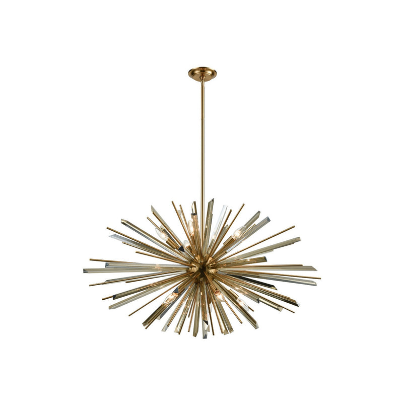 Avenue Lighting - HF8203-AB - Ten Light Chandelier - Palisades Ave. - Aged Brass w/Champagne Glass