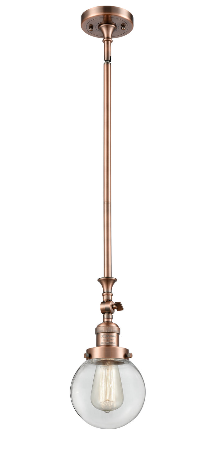 Innovations - 206-AC-G202-6 - One Light Mini Pendant - Franklin Restoration - Antique Copper
