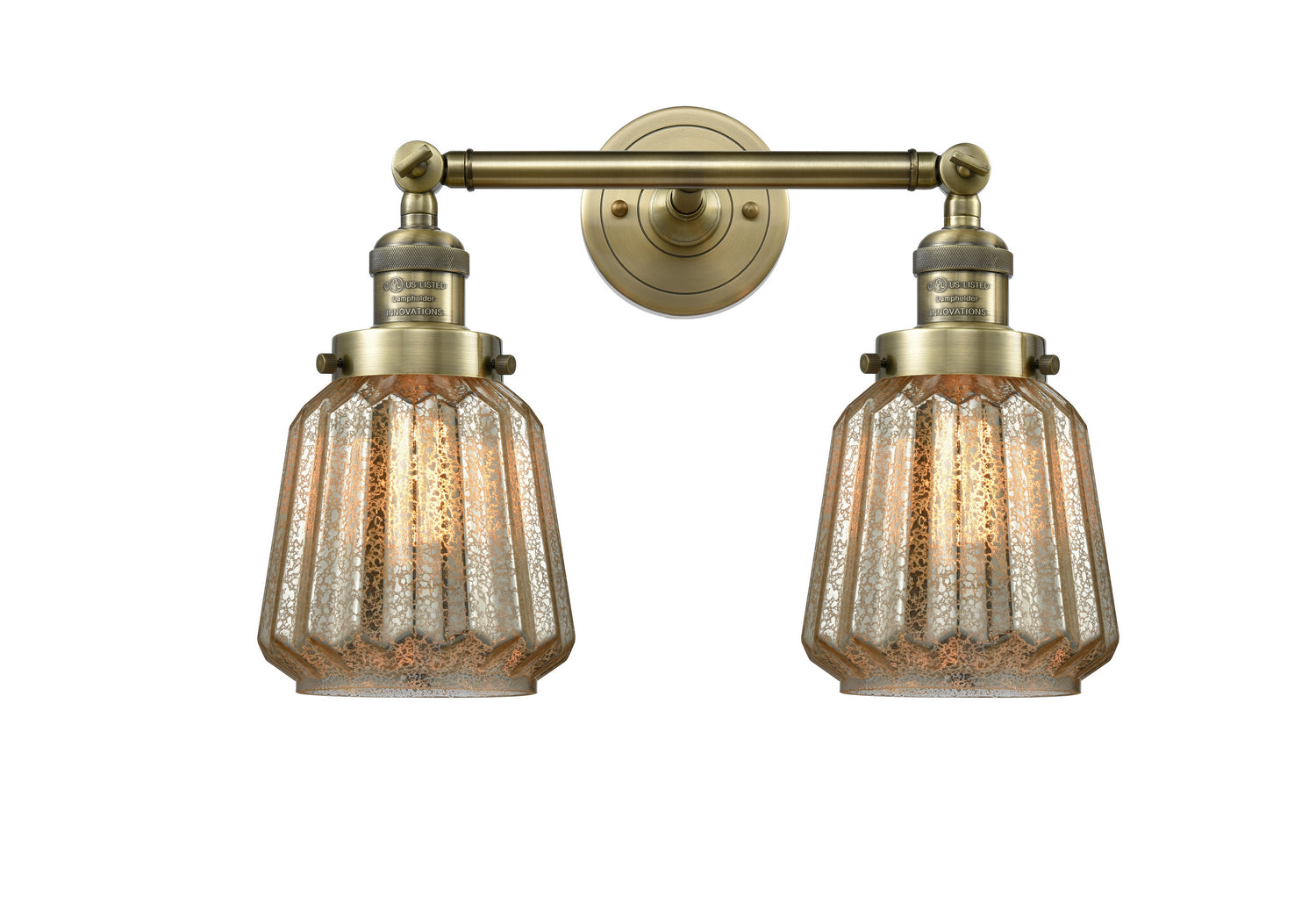 Innovations - 208-AB-G146 - Two Light Bath Vanity - Franklin Restoration - Antique Brass