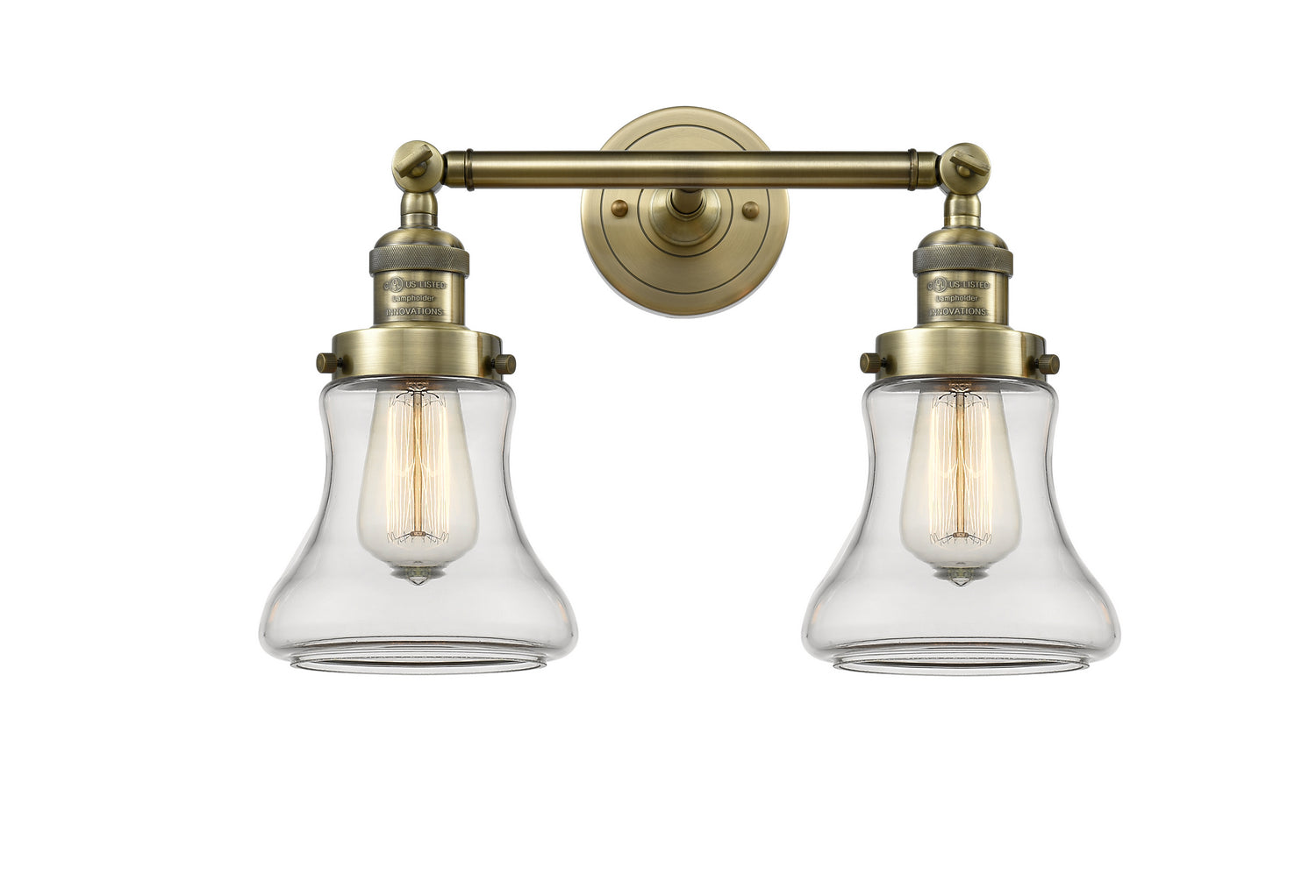 Innovations - 208-AB-G192 - Two Light Bath Vanity - Franklin Restoration - Antique Brass