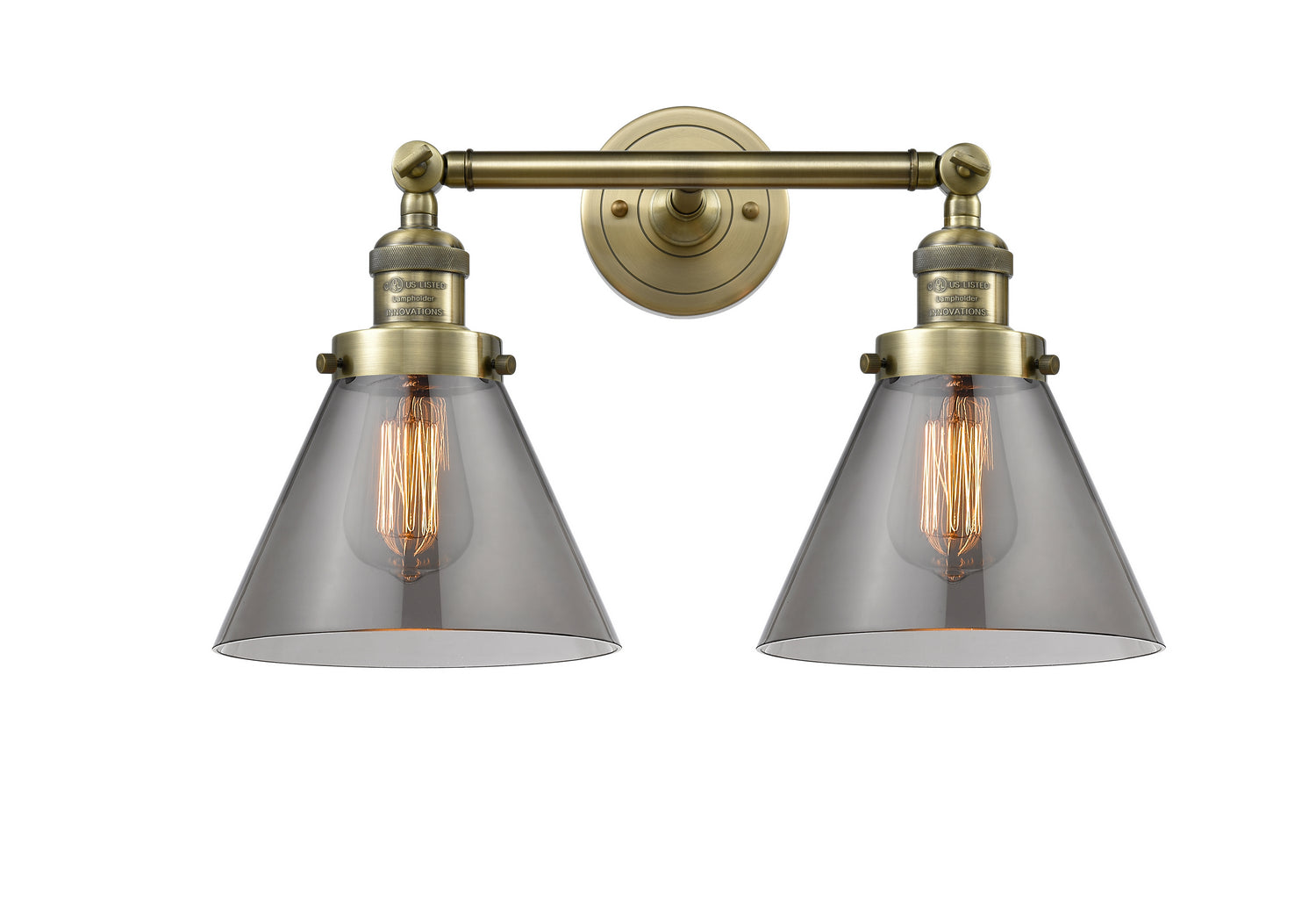 Innovations - 208-AB-G43 - Two Light Bath Vanity - Franklin Restoration - Antique Brass