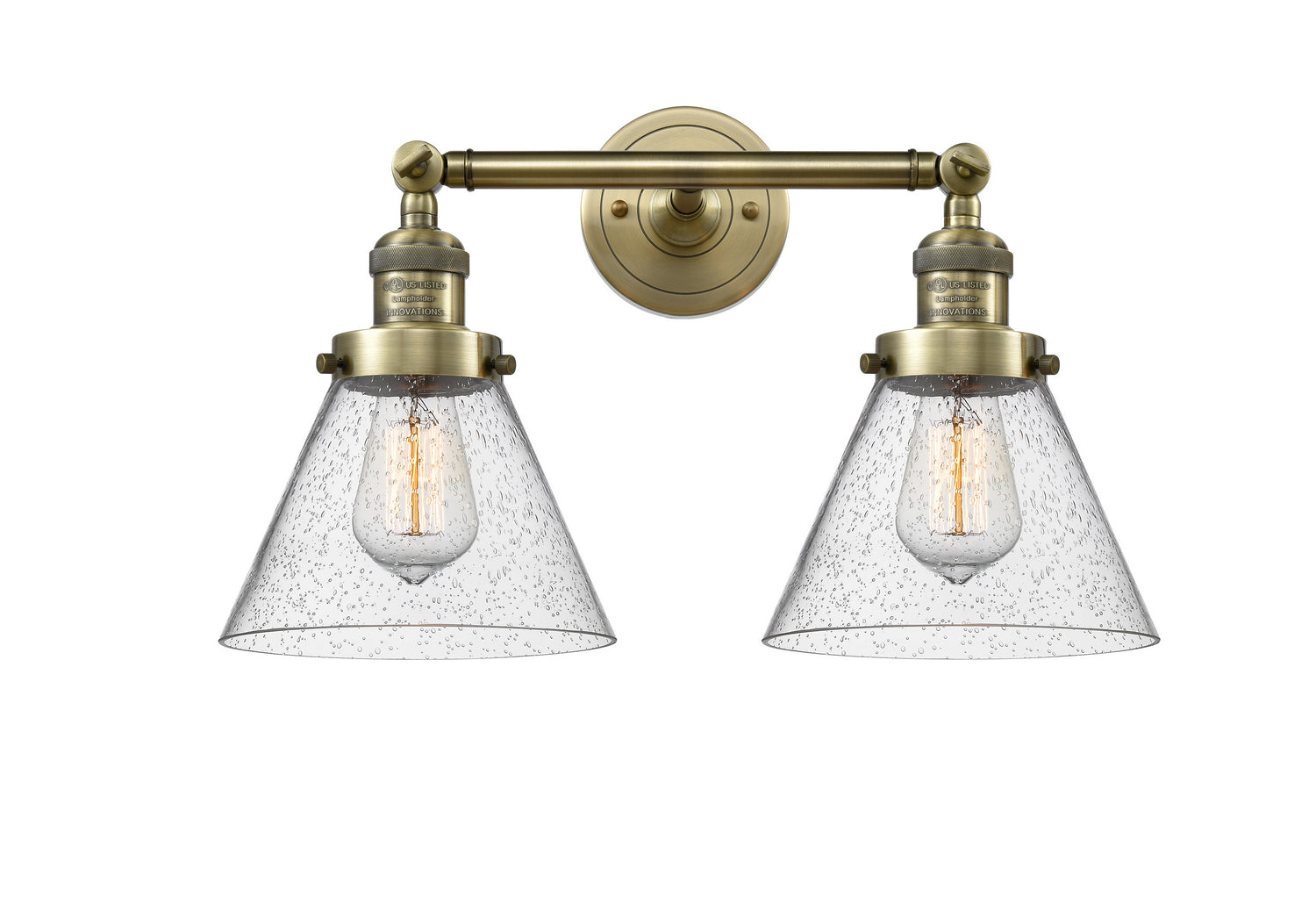 Innovations - 208-AB-G44 - Two Light Bath Vanity - Franklin Restoration - Antique Brass