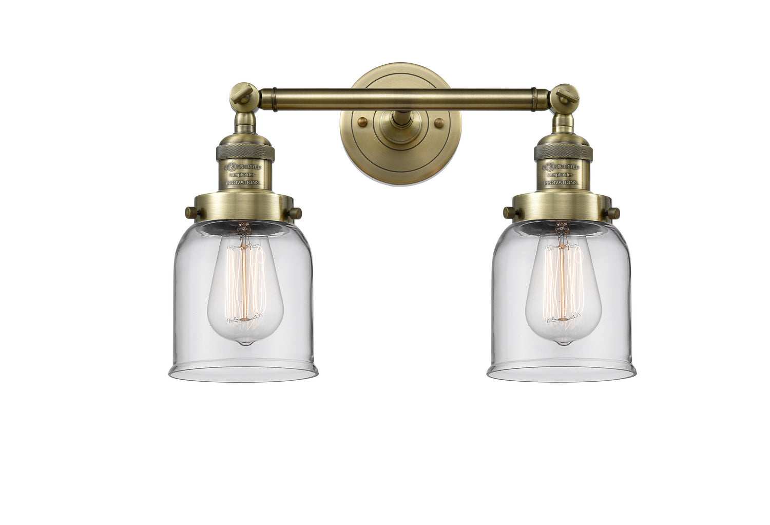 Innovations - 208-AB-G52 - Two Light Bath Vanity - Franklin Restoration - Antique Brass