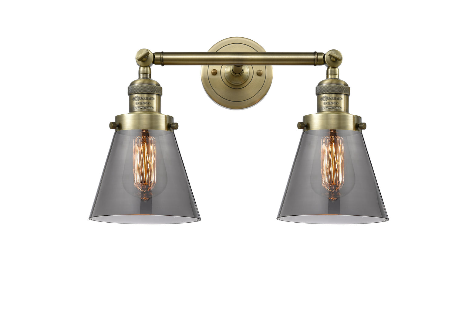 Innovations - 208-AB-G63 - Two Light Bath Vanity - Franklin Restoration - Antique Brass