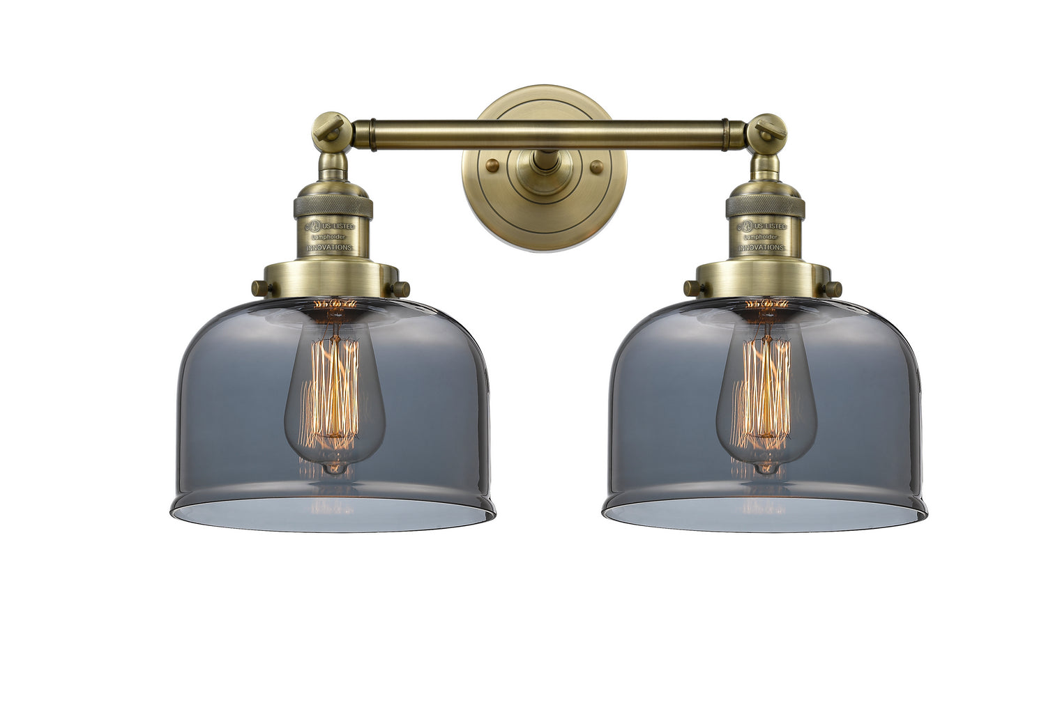 Innovations - 208-AB-G73 - Two Light Bath Vanity - Franklin Restoration - Antique Brass