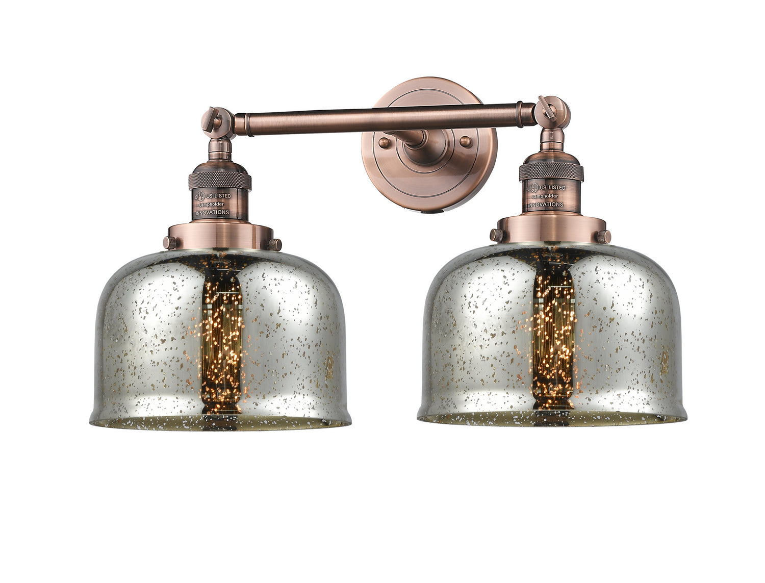 Innovations - 208-AC-G78 - Two Light Bath Vanity - Franklin Restoration - Antique Copper