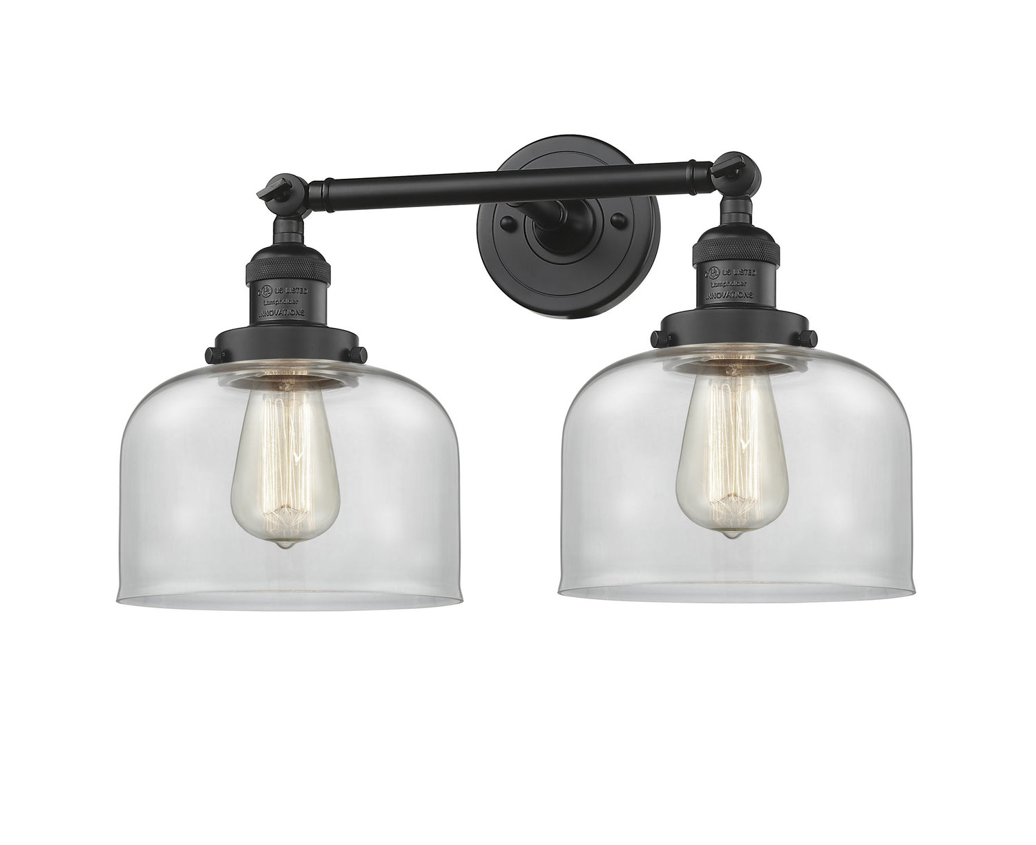 Innovations - 208-BK-G72 - Two Light Bath Vanity - Franklin Restoration - Matte Black